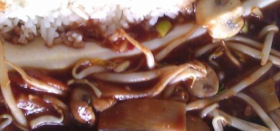 Reis und süßsaures Wokgemüse (im Wok-Express, Osnabrück)