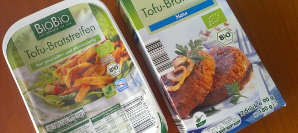 Tofu-Bratstreifen und Tofu-Bratlinge (von Netto)